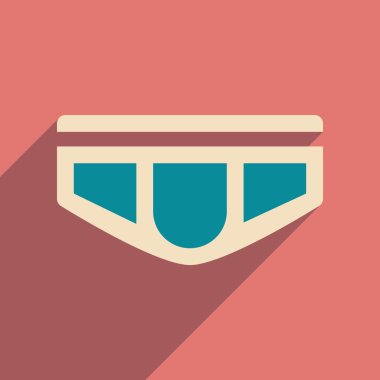 Uzun gölge mens iç çamaşırı ile düz simgesi