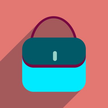 Uzun gölge debriyaj çanta ile düz simgesi