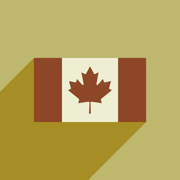 Flat ikonen med långa skugga flagga Kanada — Stock vektor