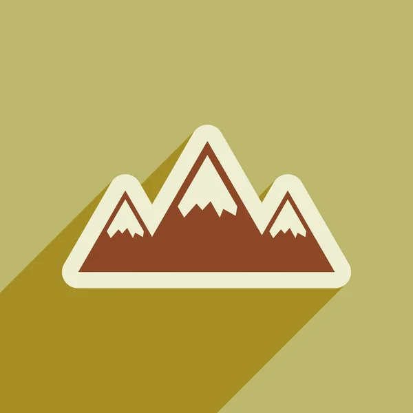 Icono web plano con largas montañas de sombra — Vector de stock