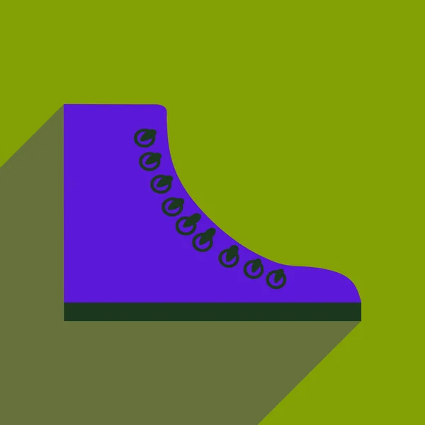 Ikon datar dengan bayangan panjang sepatu karet biasa - Stok Vektor