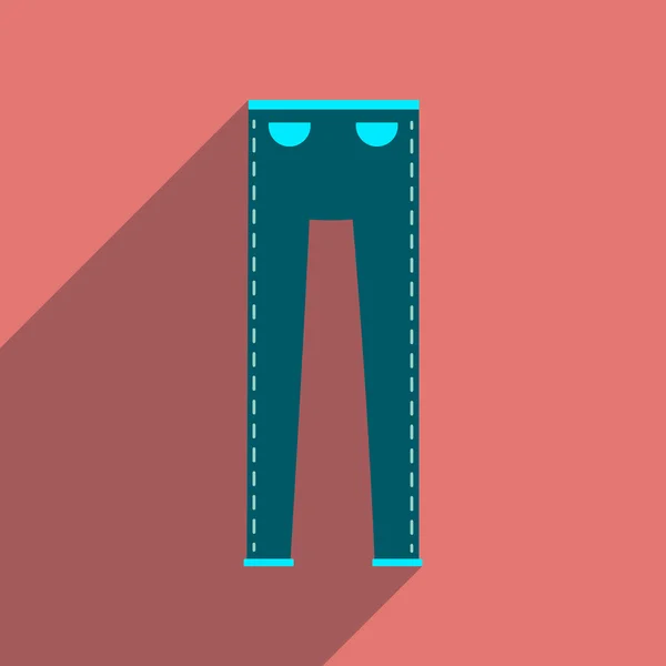 Uzun gölge erkek pantolon ile düz simgesi — Stok Vektör