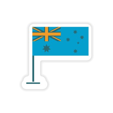 Kağıt etiket beyaz zemin üzerine Avustralya bayrağı