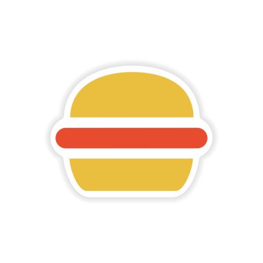 Beyaz arka plan üzerinde kağıt etiket Amerikan burger