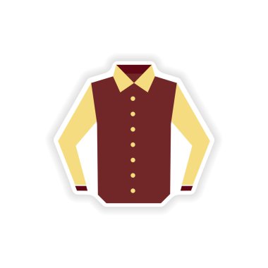 Beyaz arka plan gömlek şık kağıt etiket