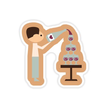 Beyaz arka plan piramit gözlükteki kağıt etiket