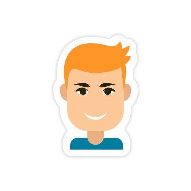 Beyaz arka plan erkek saç kesimi üzerinde kağıt etiket