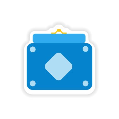 Beyaz arka plan bayanlar çanta üzerinde şık kağıt etiket