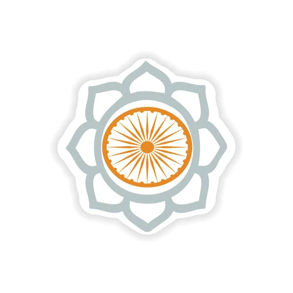 Adesivo cartaceo segno indiano su sfondo bianco — Vettoriale Stock
