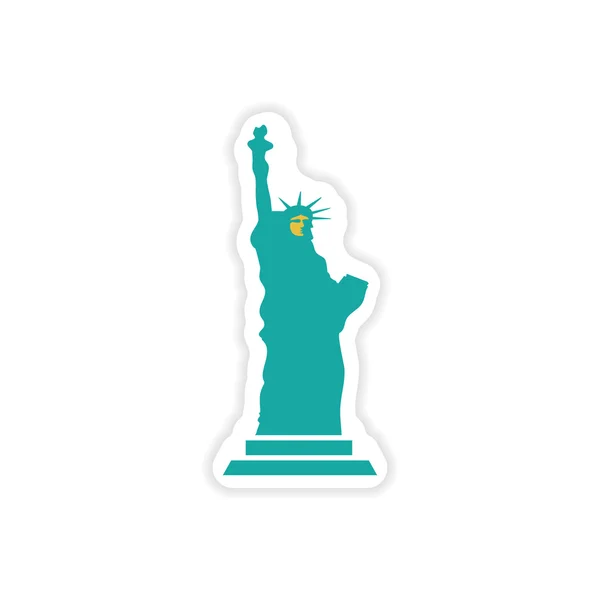Papel adesivo A Estátua da Liberdade sobre fundo branco — Vetor de Stock