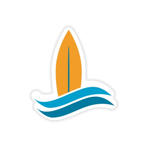 Логотип доски для серфинга на белом фоне — стоковый вектор