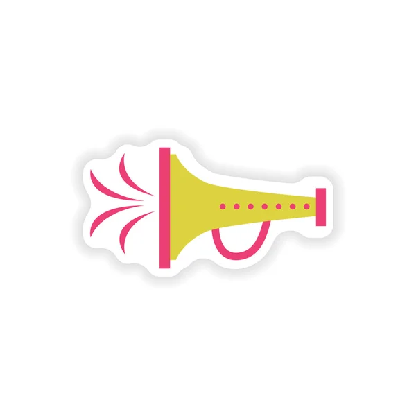 stylish paper sticker on white background mouthpiece