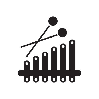 Siyah ve beyaz ksilofon düz simgesi