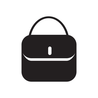 Siyah ve beyaz bayanlar çanta düz simgesi