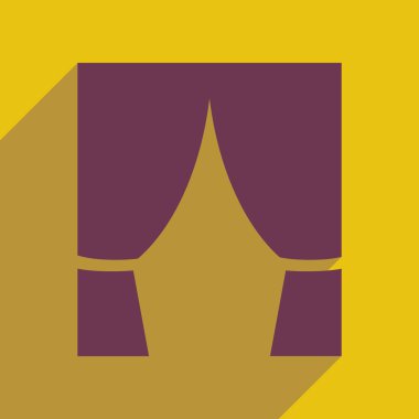 Uzun gölge perde ile düz web simgesi