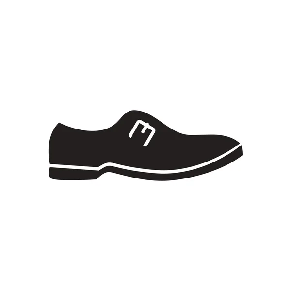Flache Ikone in schwarz-weißen Männerschuhen — Stockvektor