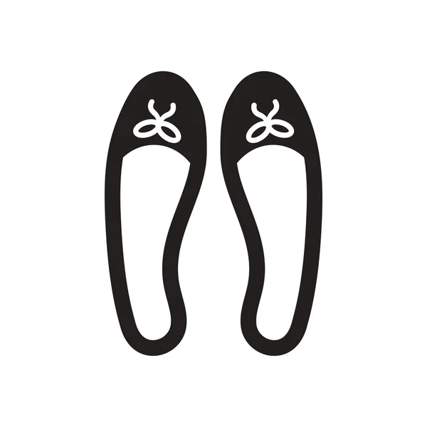 Ikon datar dalam sepatu wanita hitam dan putih - Stok Vektor