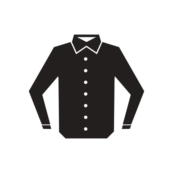 Ícone plano em preto e branco camisa dos homens — Vetor de Stock