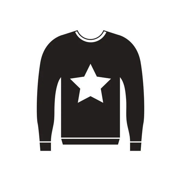 黒と白のメンズ セーターのフラット アイコン — ストックベクタ