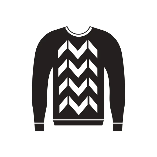 黒と白のメンズ セーターのフラット アイコン — ストックベクタ