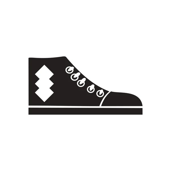 Joggingskor för flat ikonen i svart och vitt — Stock vektor