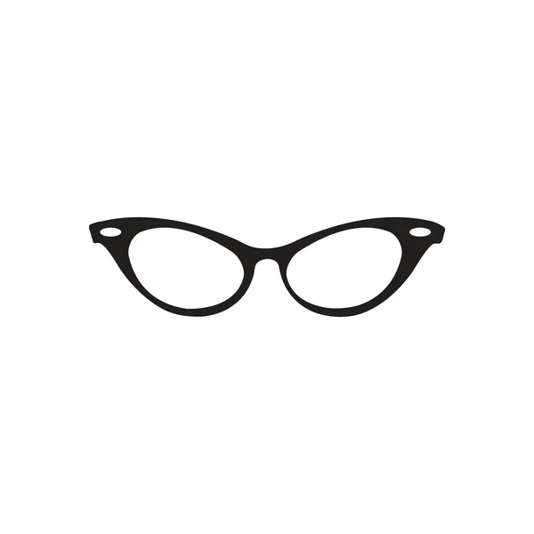 Icono plano en gafas graduadas en blanco y negro — Vector de stock