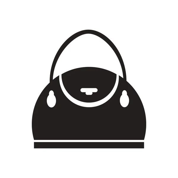 Επίπεδη εικόνα σε μαύρο και άσπρο κυρίες τσάντα — Διανυσματικό Αρχείο