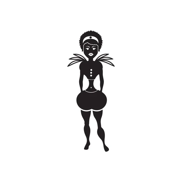 Flat icon in black and white carnival dancer