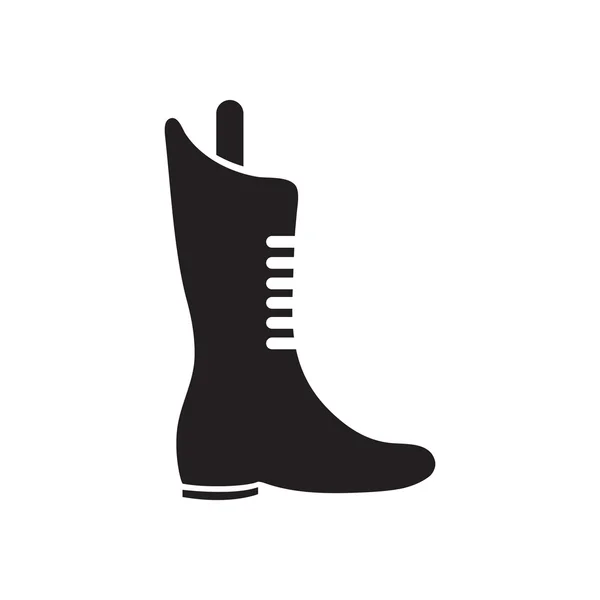 Icono plano en bota en blanco y negro — Archivo Imágenes Vectoriales