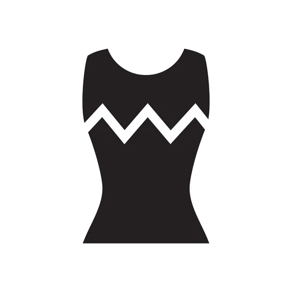 Icona piatta in bianco e nero T-shirt donna — Vettoriale Stock