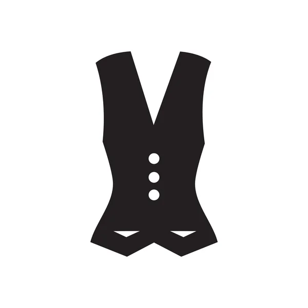 Platte pictogram in zwart-wit vest — Stockvector