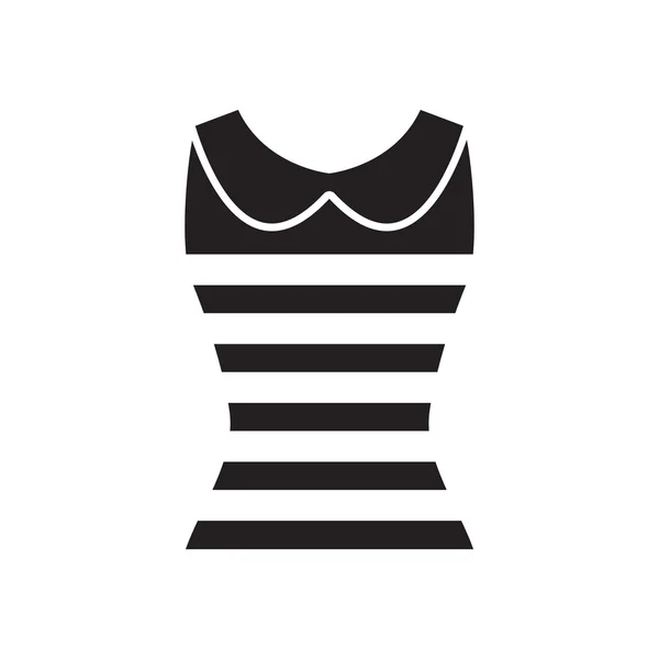 Lapos ikon-ban fekete-fehér női póló — Stock Vector