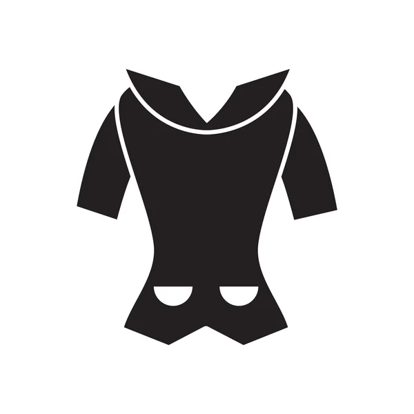 Płaskie ikona w czarno-białych kobiet sweter — Wektor stockowy