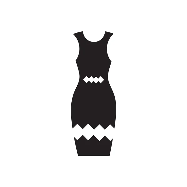 Platte pictogram in zwart / wit jurk — Stockvector