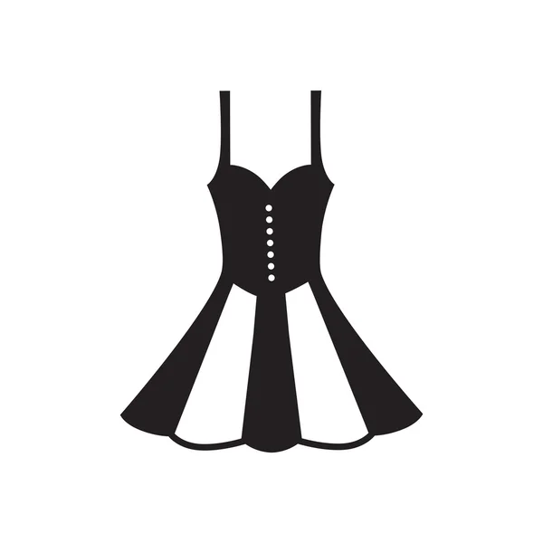 Ícone plano em vestido preto e branco —  Vetores de Stock