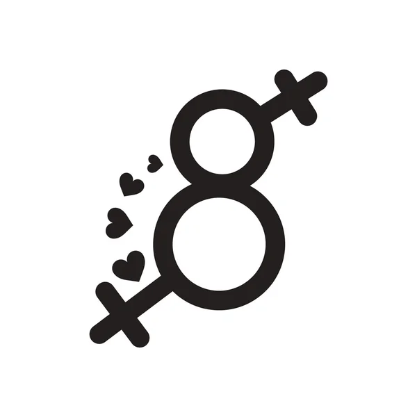 Icono plano en blanco y negro Símbolo de día para mujer — Vector de stock