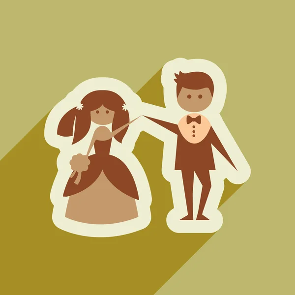 Icono web plano sobre fondo blanco novia y novio — Vector de stock