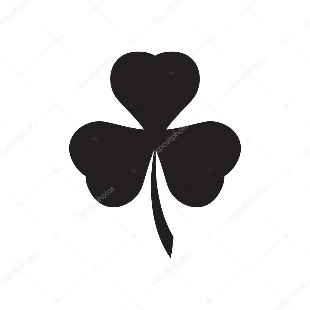 Flat icon in black and white clover