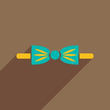 Uzun gölge kelebek kravat düz simgesi