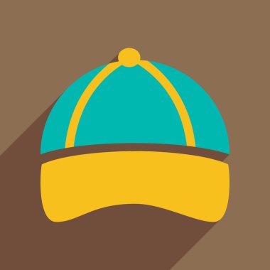 Uzun gölge spor kap ile düz simgesi