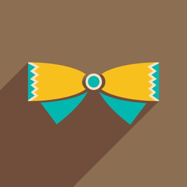 Uzun gölge kelebek kravat düz simgesi