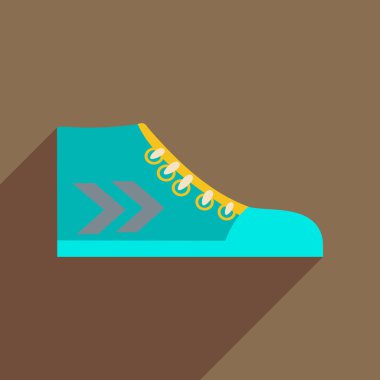 Uzun gölge rahat lastikbotlar ile düz simgesi