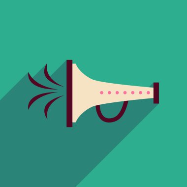 Uzun gölge megafon carnaval düz web simgesi