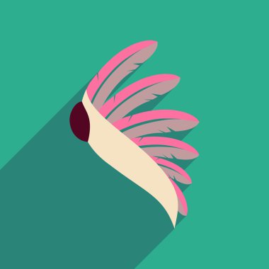 Uzun gölge Hint tüyleri düz web simgesi