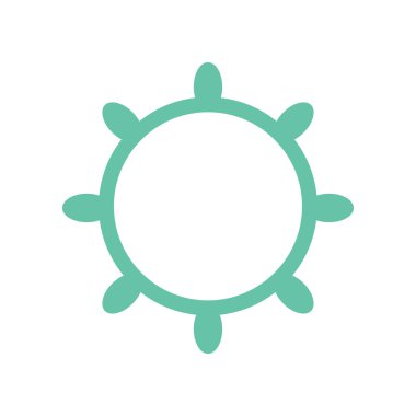 Beyaz arka plan gemi direksiyon simidi üzerinde düz web simgesi