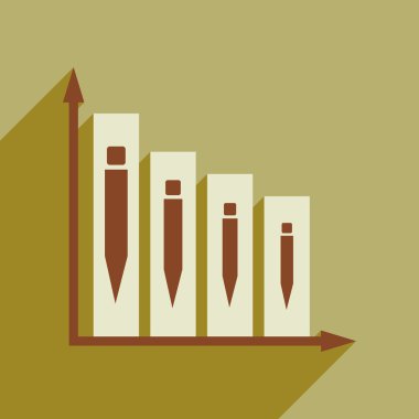 Uzun gölge inşaat infographics düz web simgesi