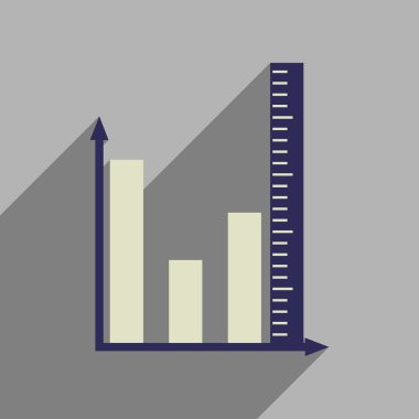 Uzun gölge grafik ile düz web simgesi