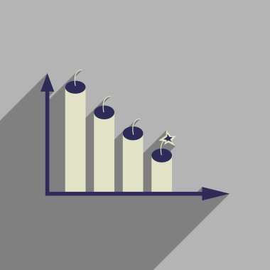 Uzun gölge grafik ile düz web simgesi