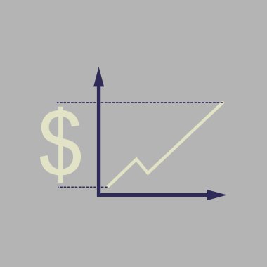 Şık arka plan para grafik üzerinde düz web simgesi