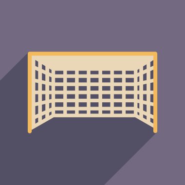 Uzun gölge futbol gol ile düz web simgesi